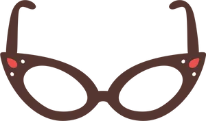 Classic Red Detail Eyeglasses PNG image
