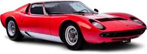 Classic Red Lamborghini Miura Side View