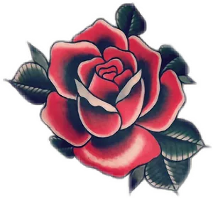 Classic Red Rose Tattoo Design