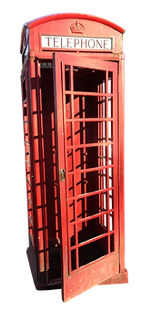 Classic Red Telephone Booth PNG image