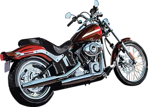 Classic Redand Black Motorcycle Illustration