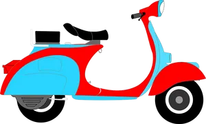 Classic Redand Blue Scooter Illustration PNG image