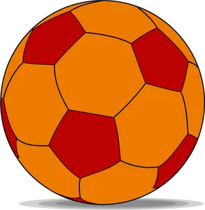 Classic Redand Orange Soccer Ball PNG image