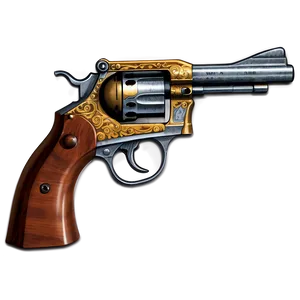 Classic Revolver Art PNG 86
