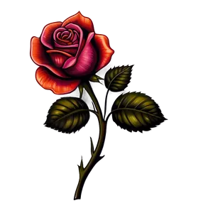 Classic Rose Tattoo Design Png 22 PNG image