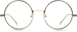 Classic Round Glasses Isolatedon Black PNG image