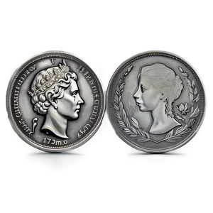 Classic Silver Coin Representation Png 15 PNG image