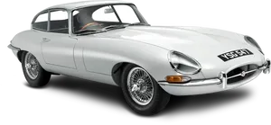 Classic Silver Jaguar E Type Coupe