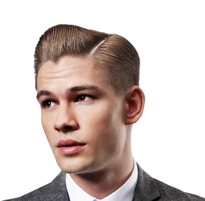 Classic Slicked Back Hairstyle Men PNG