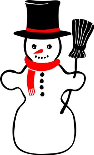Classic Snowman Illustration PNG image