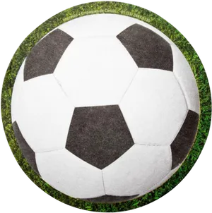 Classic Soccer Ballon Grass PNG