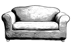 Classic Sofa Embossed Effect PNG image