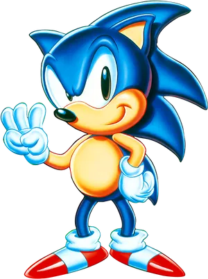 Classic Sonic Peace Sign PNG image