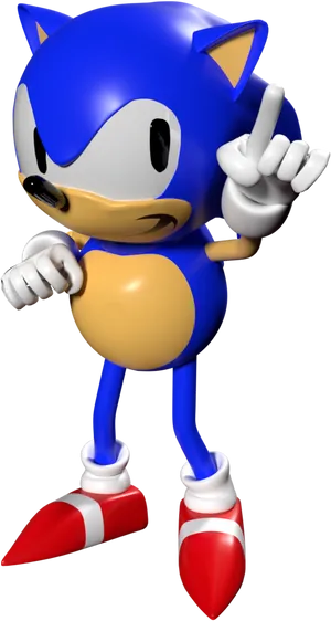 Classic Sonic Pointing Pose PNG image