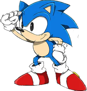 Classic Sonic Saluting PNG image