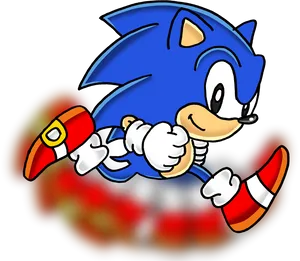 Classic Sonic Speeding PNG image