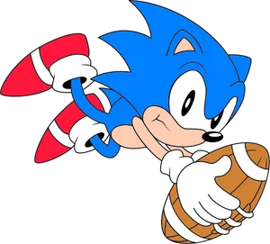 Classic Sonic Speeding With Football.png PNG image
