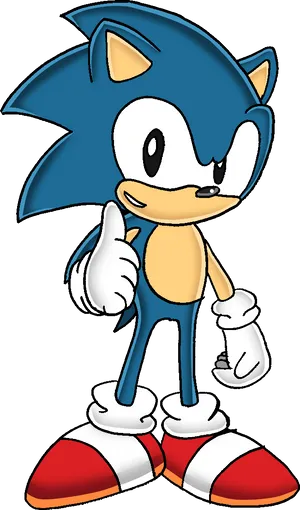 Classic Sonic Thumbs Up PNG image