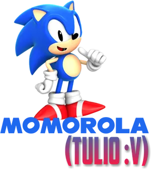 Classic Sonic Thumbs Up Render PNG image