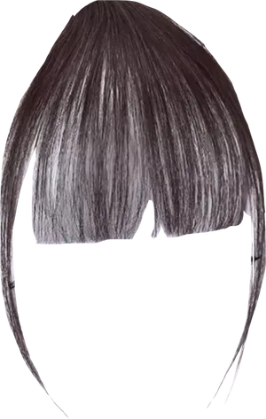 Classic Straight Bangs Hairstyle Transparent Background PNG image