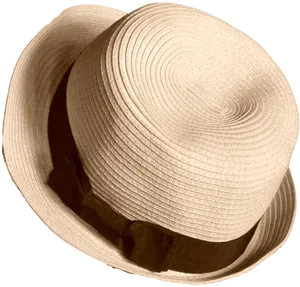 Classic Straw Hatwith Ribbon PNG