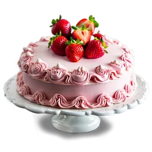 Classic Strawberry Cake PNG Vdt