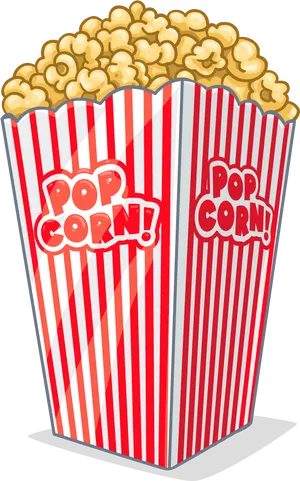 Classic Striped Popcorn Box Clipart PNG image