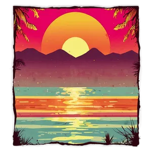 Classic Sunset Retro Art Png 94 PNG image