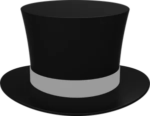 Classic Top Hat Black White Band PNG image