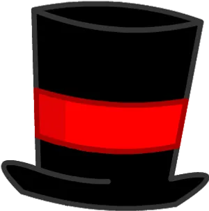 Classic Top Hatwith Red Band PNG image