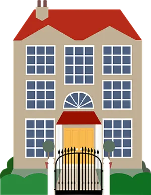 Classic Two Story House Illustration