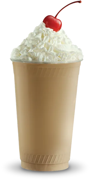Classic Vanilla Milkshakewith Whipped Creamand Cherry PNG image