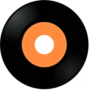 Classic Vinyl Record Orange Label PNG
