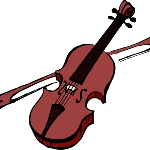 Classic Violinand Bow Illustration PNG image