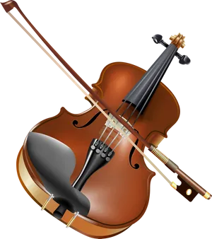 Classic Violinand Bow Illustration PNG image