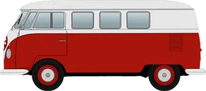 Classic Volkswagen Bus Redand White PNG image