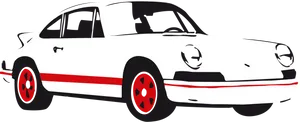 Classic White Sports Car Red Trim