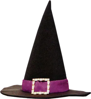 Classic Witch Hatwith Purple Band PNG image