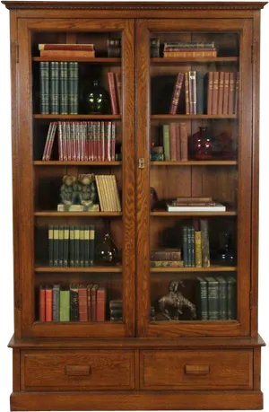 Classic Wooden Bookcasewith Glass Doors