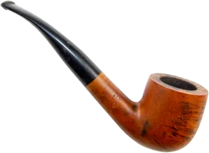 Classic Wooden Smoking Pipe PNG