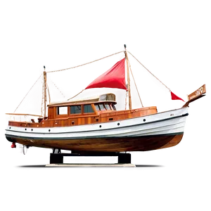 Classic Wooden Yacht Png Csh96 PNG image