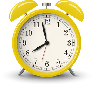 Classic Yellow Alarm Clock PNG image