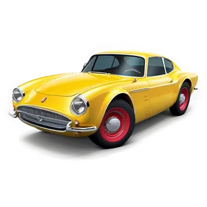 Classic Yellow Car Render Png Uhu9 PNG image