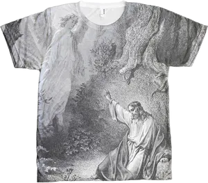 Classical Artwork Printed T Shirt PNG image