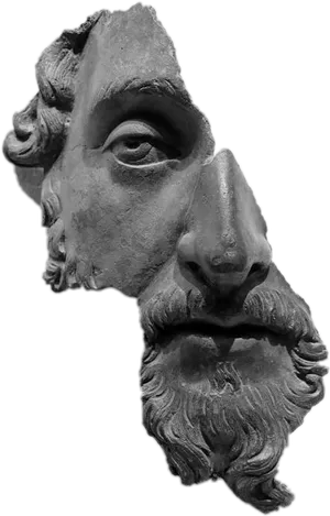 Classical Bust Fragment Sculpture PNG image