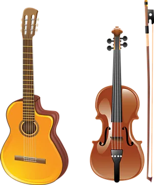 Classical Guitarand Violin Illustration