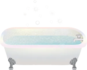 Clawfoot Bathtub With Bubbles PNG image