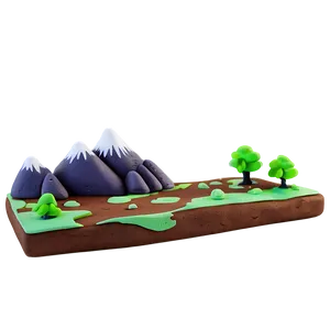 Clay Landscape Art Png Daw PNG image