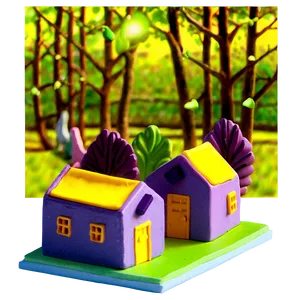 Clay Miniature Houses PNG 26