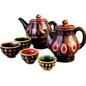 Clay Tea Set Collection PNG 42 PNG